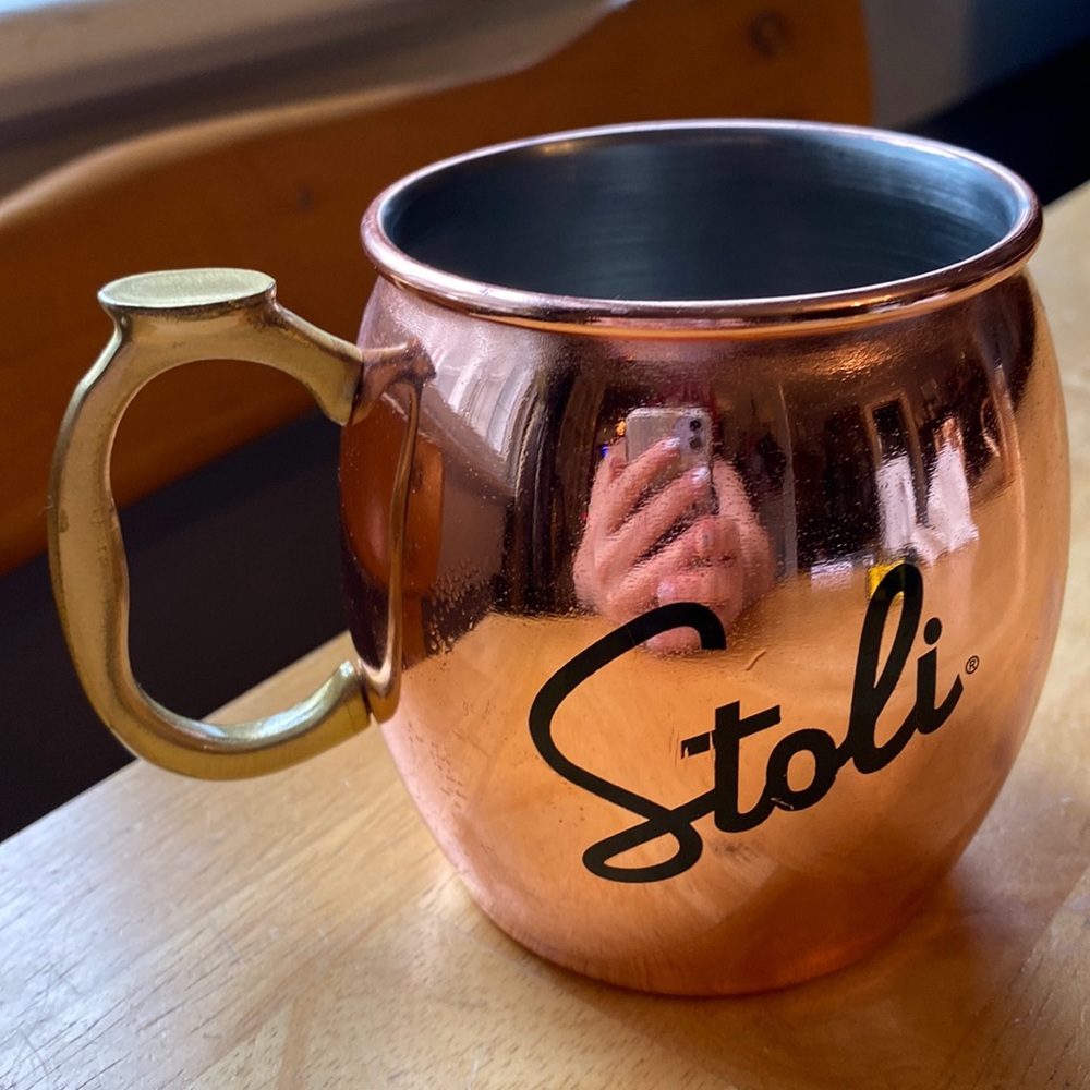 Stoli Copper plate Mug pre-owned good condition